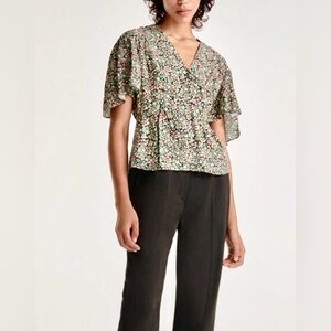 NWT- The Kooples Women's Floral Printed Bell Sleeved Top